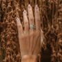 Maharani Turquoise Topaz Mixed Metal Spinning Ring, thumbnail 5 of 10