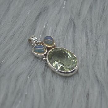 Green Amethyst, Opal Pendant, 4 of 8