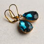 Teal Peacock Jewel Earrings, thumbnail 2 of 8