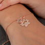 Rose Gold Plated Paw Print And Initial Bracelet, thumbnail 1 of 3
