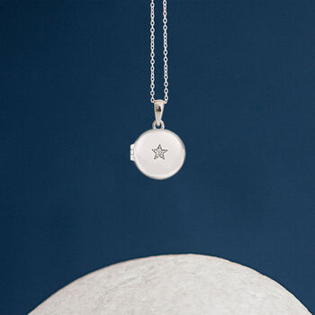 Personalised Small Round Sterling Silver Star Locket, 2 of 12