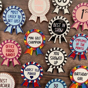 Personalised Design Your Rosette Award Enamel Pin, 2 of 7