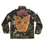 Gold Sparkly Owl Personalised Kids Camo Jacket, thumbnail 7 of 8