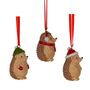 Festive Hedgehogs Hanging Decorations Set Of Three, thumbnail 3 of 4