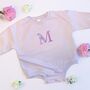 Personalised Embroidered Lilac Floral Sweatshirt Romper, thumbnail 1 of 2