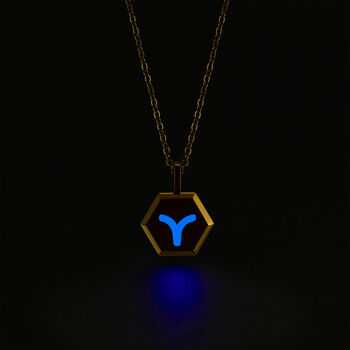 Aries Zodiac Glowing Pendant Necklace With Uv Keyring Torch, 9 of 12
