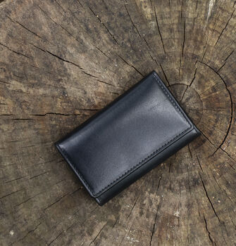 Personalised Luxury Black Leather Key Holder Wallet Gift Boxed, 2 of 7