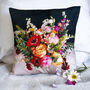 Personalised Wedding Bouquet Velvet Cushion, thumbnail 1 of 3