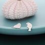 Sterling Silver Walrus And Manatee Mismatched Stud Earrings, thumbnail 2 of 11