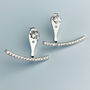 Sterling Silver Crystal Ear Jacket Stud Earrings, thumbnail 1 of 6