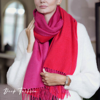 Reversible Colour Contrast Cashmere Blend Scarf, 2 of 12