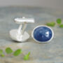 22ct Blue Sapphire Cufflinks In Sterling Silver, thumbnail 2 of 2