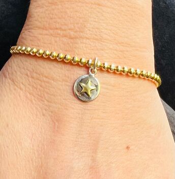 Expanding Gold Plated Lucky Star Bracelet, 2 of 4