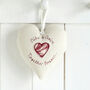 Personalised Wedding Or Anniversary Hanging Heart Gift For Couple, thumbnail 2 of 12