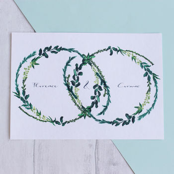Personalised Wedding And Anniversary Wreath Print, 4 of 11