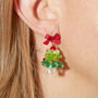 Beaded Christmas Tree Earrings, thumbnail 2 of 4