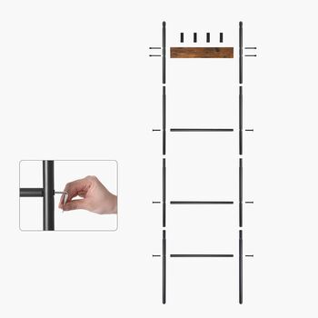 Leaning Ladder Shelf Display Towel Rack Five Tier, 8 of 9
