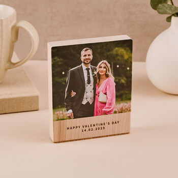 Personalised Wood Desk Photo Block, 4 of 7