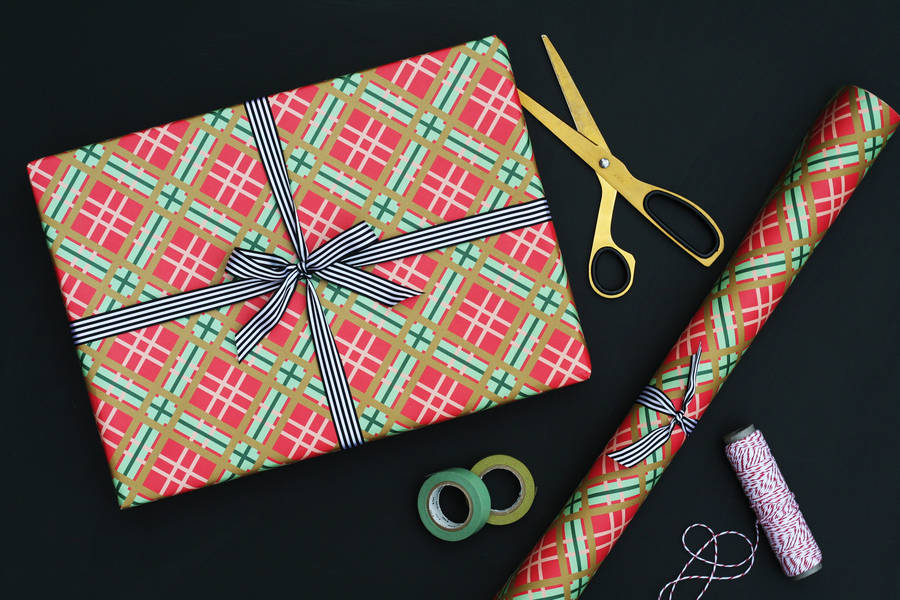 Tartan Christmas Wrapping Paper By Nancy & Betty Studio | notonthehighstreet.com