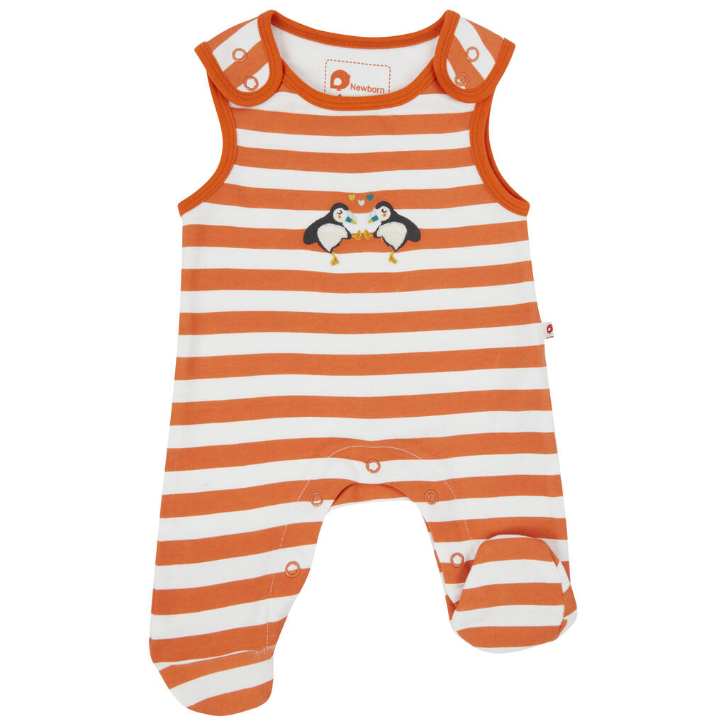 Puffin Dungarees For Baby | Certified Organic, 1 of 10