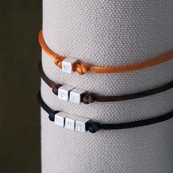Men’s Personalised Cube Cord Bracelet, 4 of 5