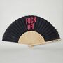 Handheld Fuck Off In Pink Folding Fan, thumbnail 2 of 3