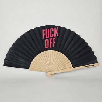Handheld Fuck Off In Pink Folding Fan, 2 of 3