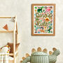 Dinosaur Kids Wall Art | Hand Painted Dino Bedroom Print, thumbnail 6 of 13