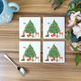 Woodland Animals Christmas Ceramic Coasters, thumbnail 6 of 6