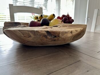 Heavy Large 50cm Teak Root Wooden Heavy Fruit And Nut Bowl 6kg, 6 of 12