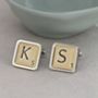 Personalised Letter Tile Cufflinks, thumbnail 2 of 6
