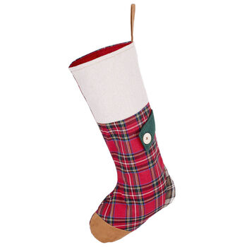 Personalised Red Tartan Patchwork Stocking, 2 of 5