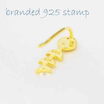 Moon Phase Crawler Earrings In Sterling Silver, 5 of 12