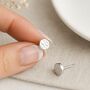 Hammered Sterling Silver Disc Stud Earrings: Minimalist Jewellery – 5mm, thumbnail 1 of 4