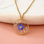 Forget Me Not Gold Round Necklace, thumbnail 1 of 6