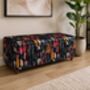Botanical Velvet Storage Ottoman Footstool, thumbnail 3 of 9