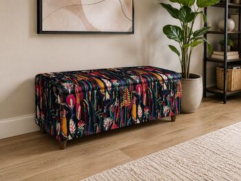 Botanical Velvet Storage Ottoman Footstool, 3 of 9