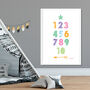 Numbers Multi Scandi Nursery Print, thumbnail 1 of 5