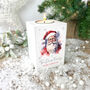 Personalised Any Message Traditional Santa White Wooden Tea Light Holder, thumbnail 3 of 5