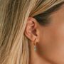 Gold Plated Birthstone Huggie Hoop Earrings, thumbnail 8 of 12