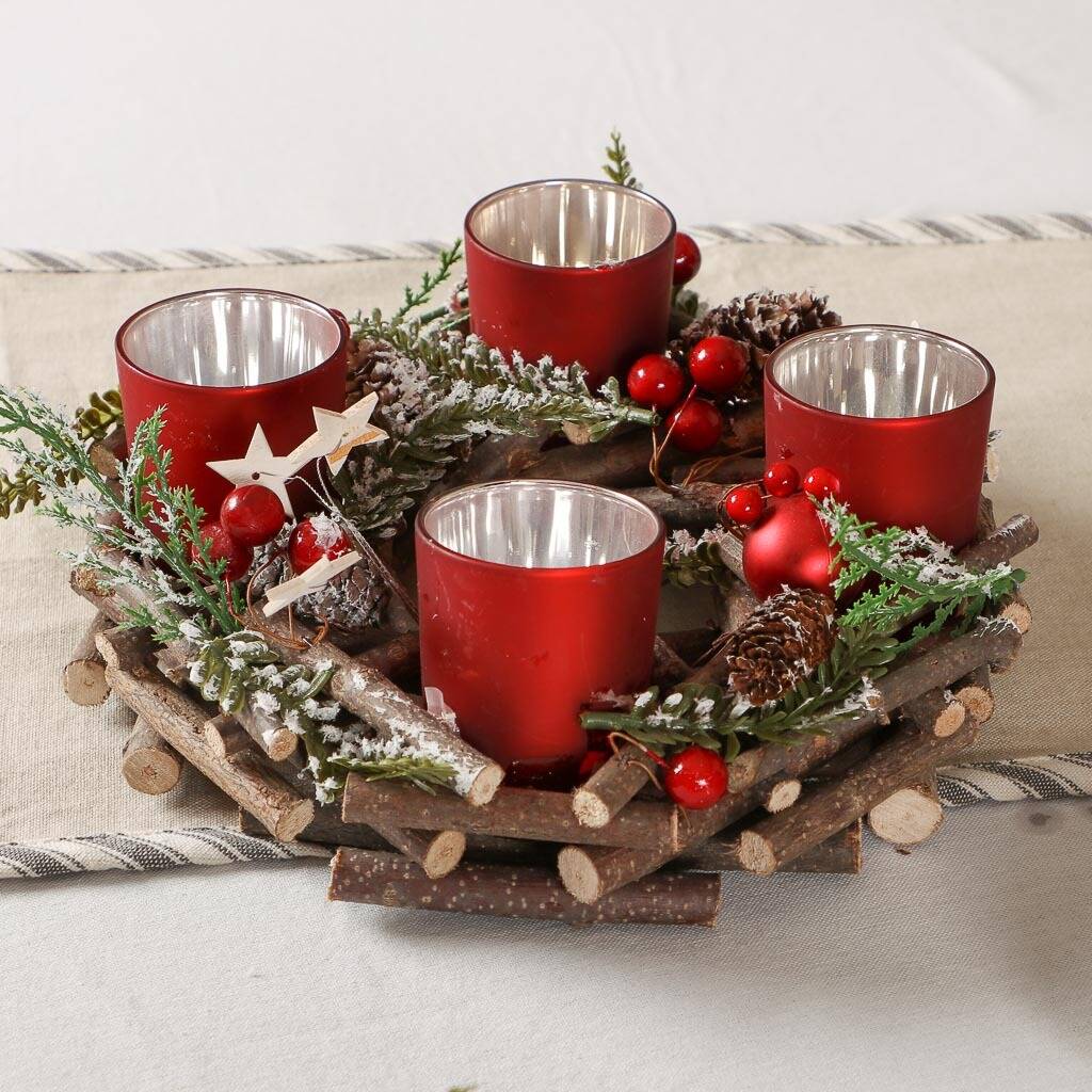 Country Christmas Candle Holders By Dibor | notonthehighstreet.com