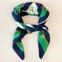 Green Equestrian Chain Print Silky Scarf, thumbnail 2 of 4