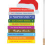 Santas Top 10 Books, Book Lovers Christmas Card, thumbnail 2 of 2