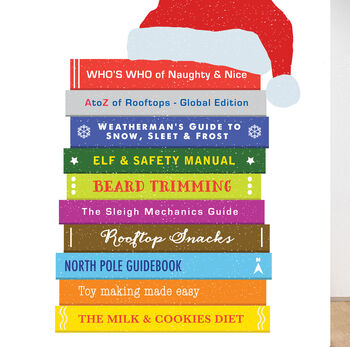 Santas Top 10 Books, Book Lovers Christmas Card, 2 of 2