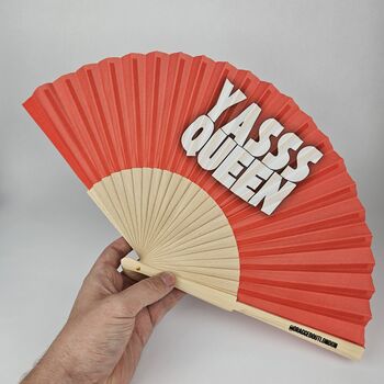 Handheld Yasss Queen In Red Folding Fan, 3 of 3
