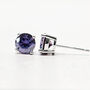 Amethyst Moissanite Crystal Sterling Silver Earrings, thumbnail 6 of 6