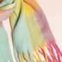 Pastel Check Winter Scarf, thumbnail 2 of 4