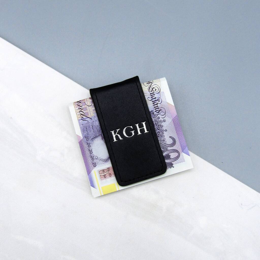 Personalised Initial Leather Money Clip, 1 of 5