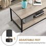 Industrial Coffee Table For Living Room, Large Side Table With Metal Leg And Storage Shelf, Grey, 100x50x45cm, thumbnail 6 of 10
