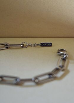 Silver Paperclip Chain Bracelet Adjustable Gift, 3 of 8